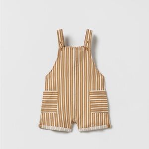 Zara Linen Blend Overalls, 12-18 months